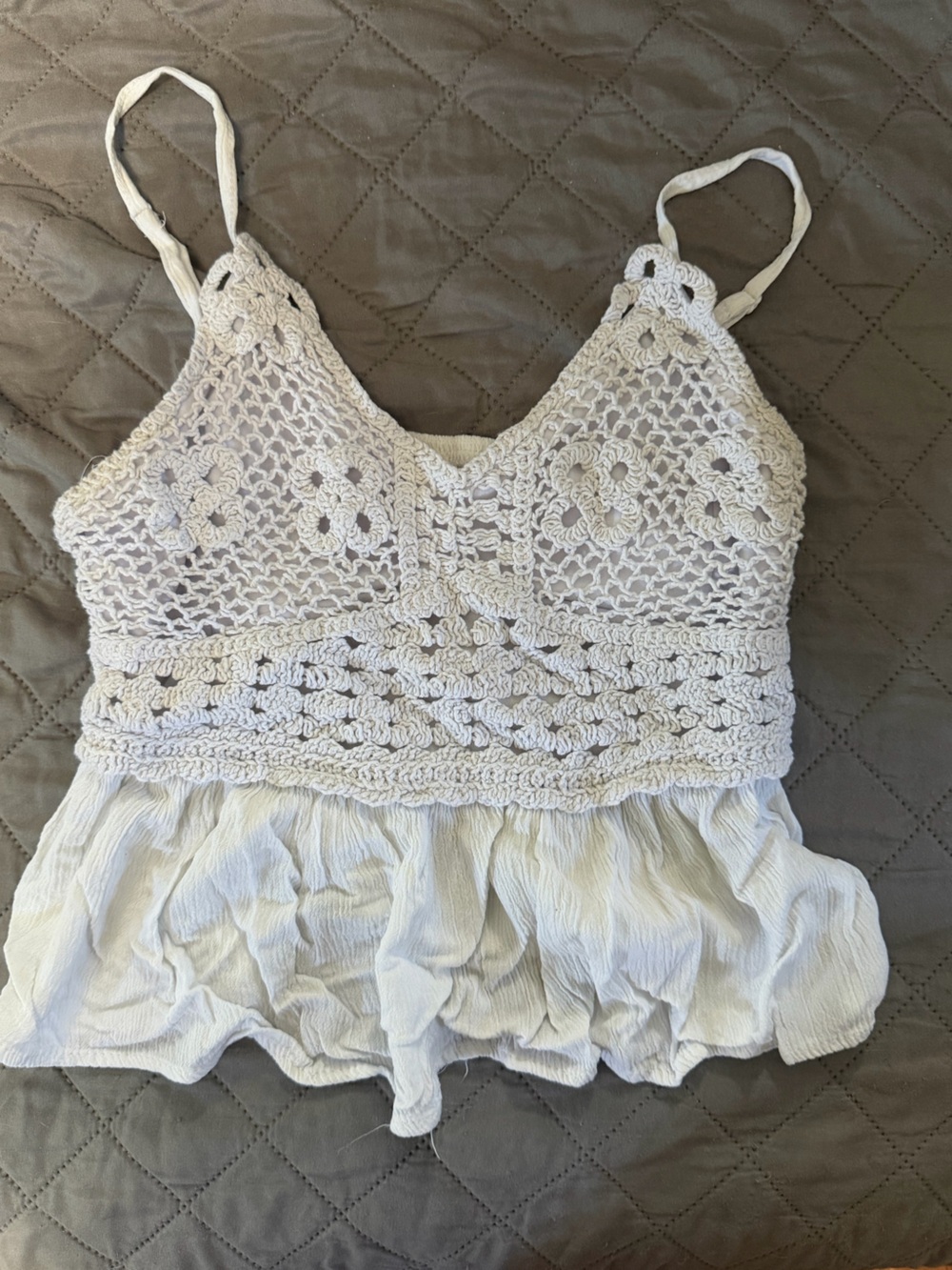 White Crochet Top
